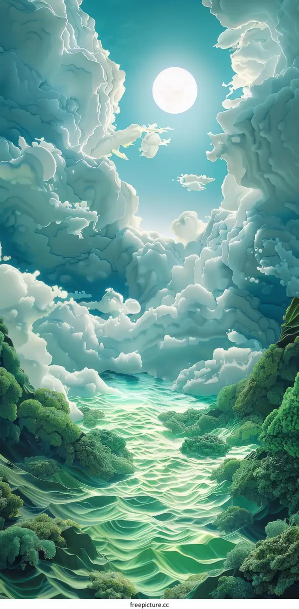 Fantastic Sky and Sea Landscape