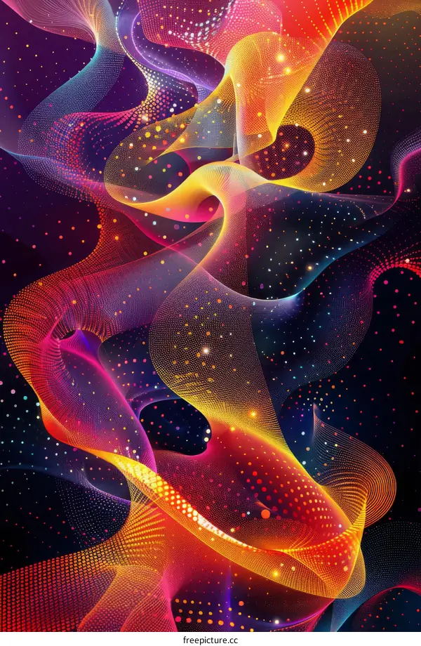 Abstract Colorful Digital Waves