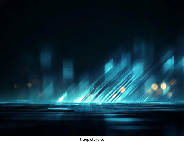Abstract Futuristic Night Cityscape Scene