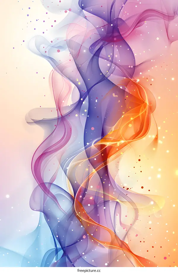 Colorful ribbon-like geometric shapes