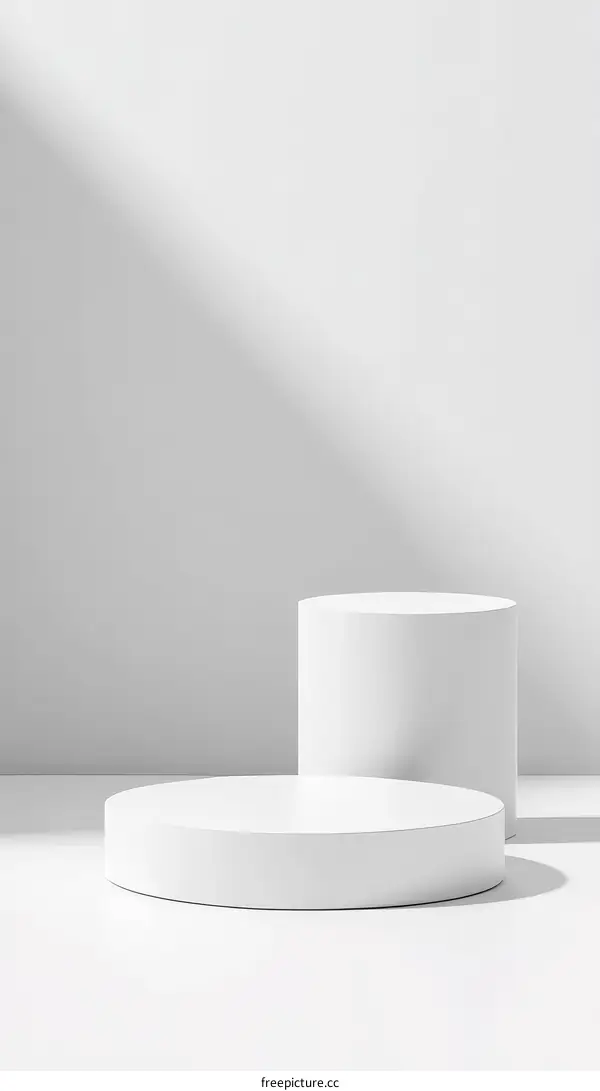 Minimalist White Geometric Display Stand
