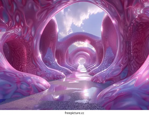 Pink Surreal Tunnel