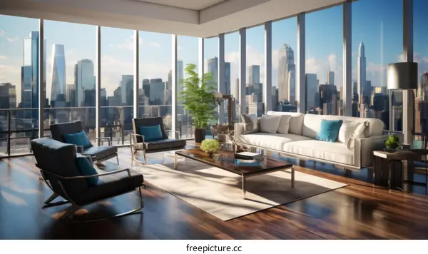 Modern Minimalist Apartment with City View