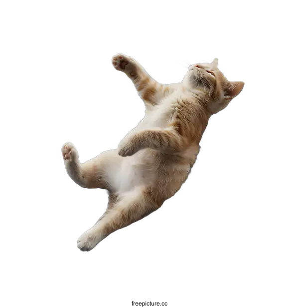 [Transparent Background PNG]Cute Kitten Lying On Its Back On White Background