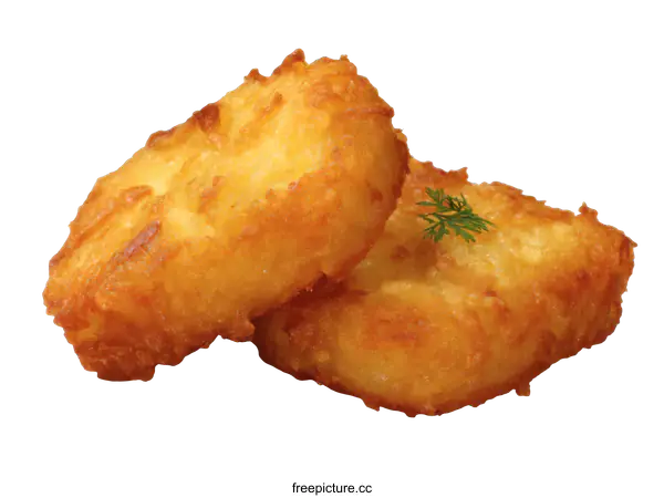 [Transparent Background PNG]Crispy Fried Food Pieces Close-up