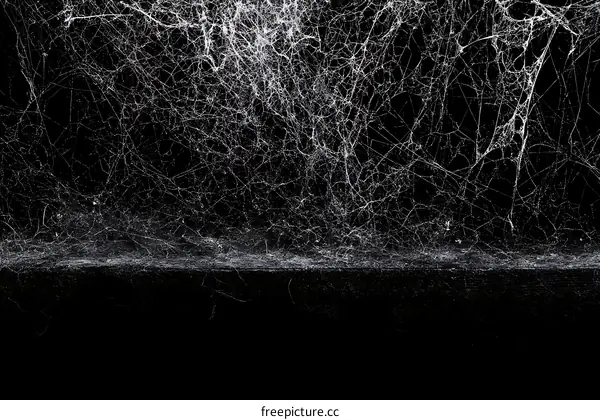 Spider Webs on Dark Background