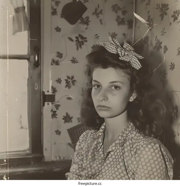 Portrait of a young woman in a headscarf