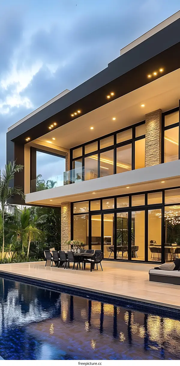 Modern Home with Pool and Patio