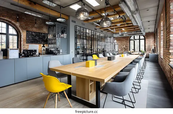 Modern Industrial Open Plan Office Space