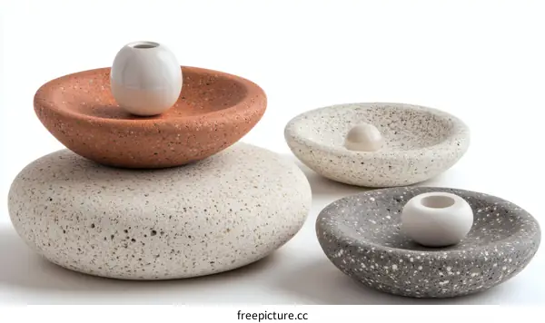 Ceramic Bowls Stacked Like Stones