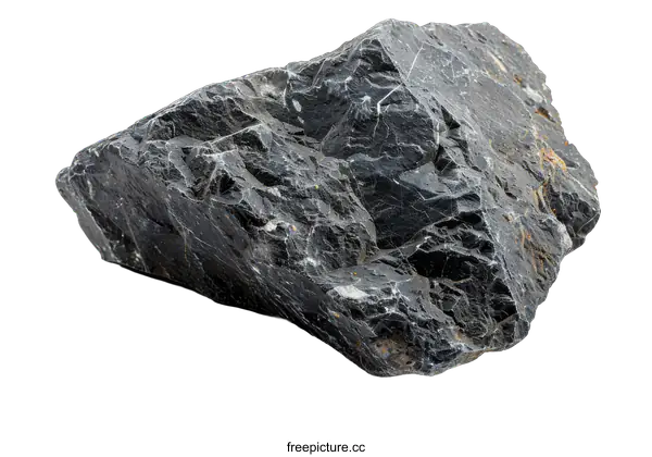 [Transparent Background PNG]Raw Black Rock Specimen on transparent background