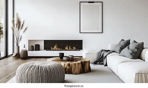 Modern Minimalist Living Room Design Illustration