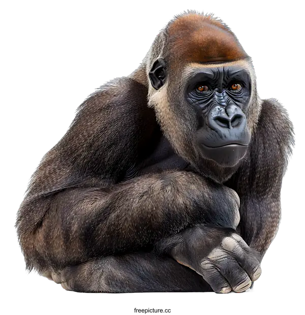 [Transparent Background PNG]Portrait of a gorilla