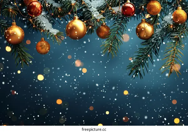 Christmas Tree Branch with Ornaments