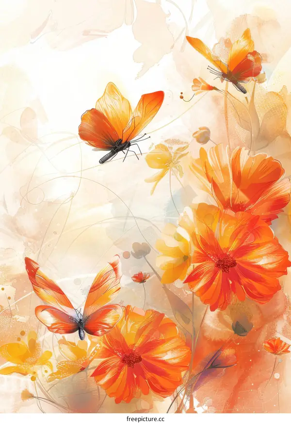 Flowers and Butterflies