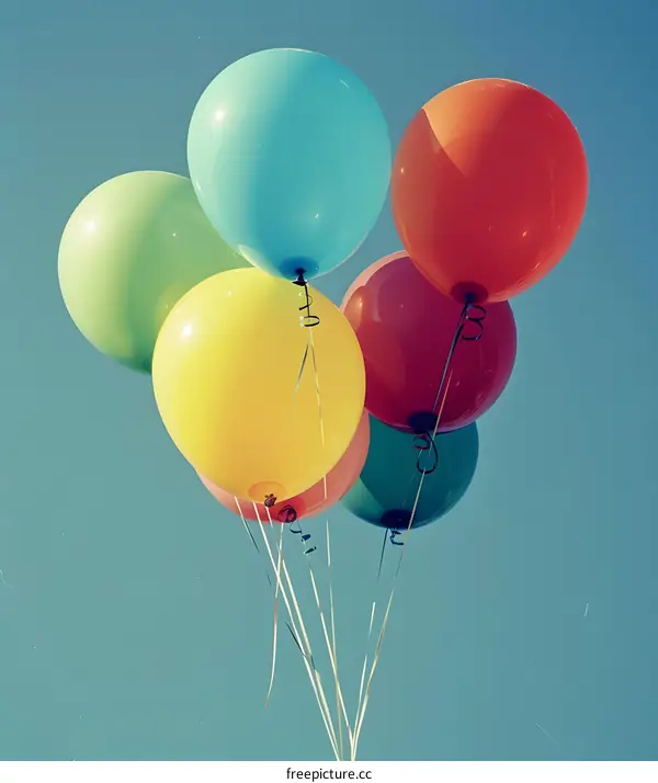 Colorful Balloons Against a Blue Sky