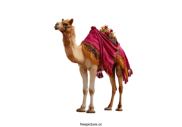 [Transparent Background PNG]Camel Decorated with Festive Cloth