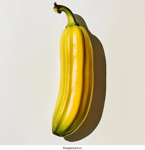 A banana-shaped vegetable on a white background