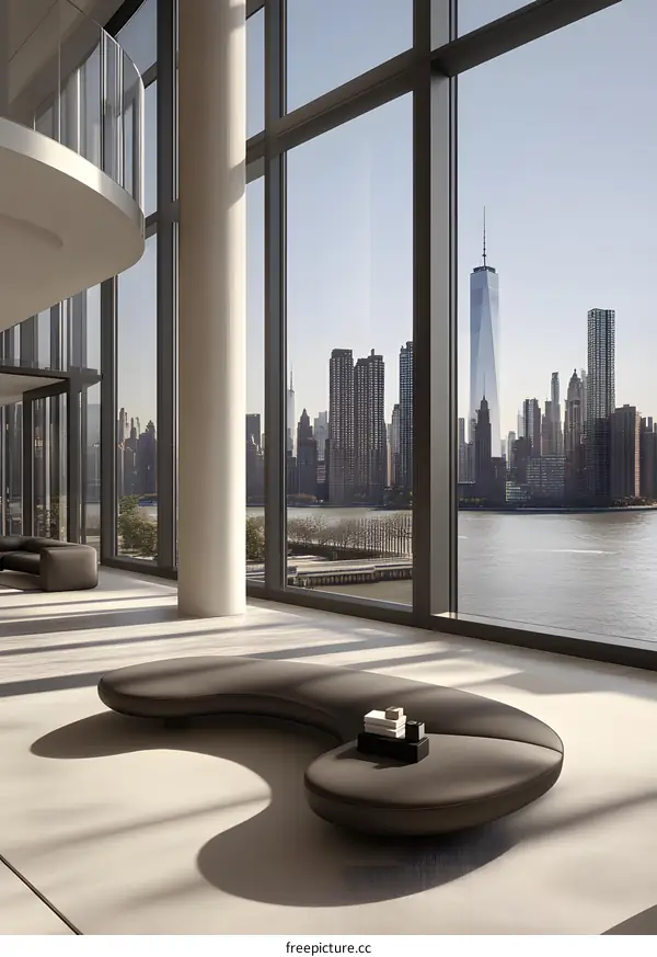 Modern Interior Design with Cityscape View