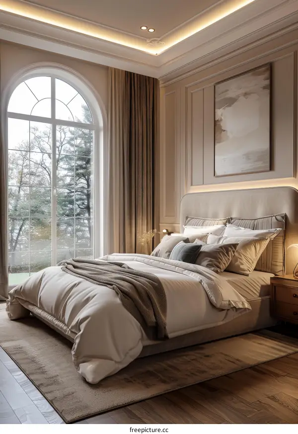 Elegant Bedroom Interior Design Illustration