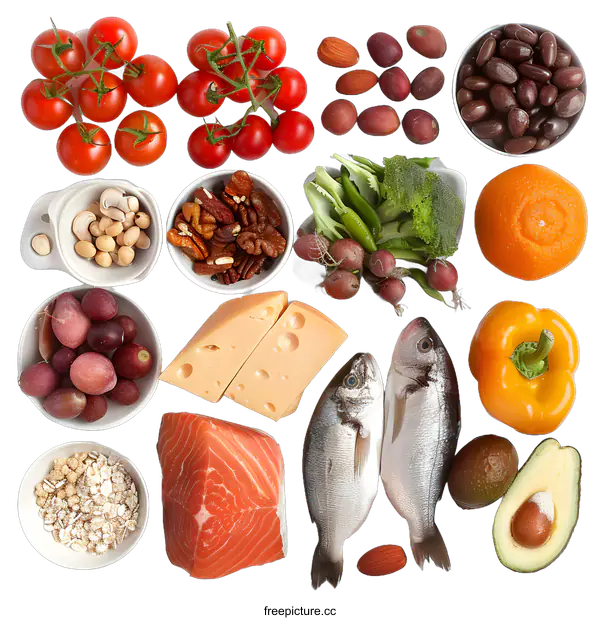 [Transparent Background PNG]Healthy Food Ingredients for Balanced Diet