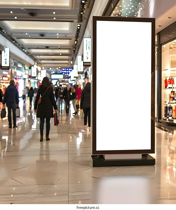 Blank Advertisement Billboard in a Shopping Mall