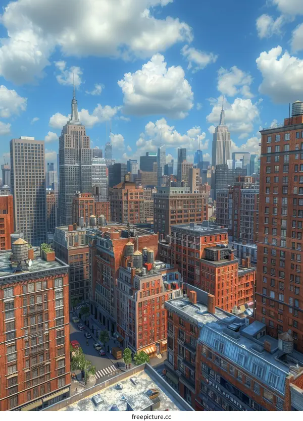 New York City Skyline Aerial View