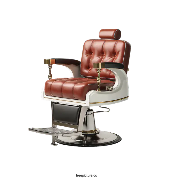 [Transparent Background PNG]Vintage Barber Chair with Classic Design