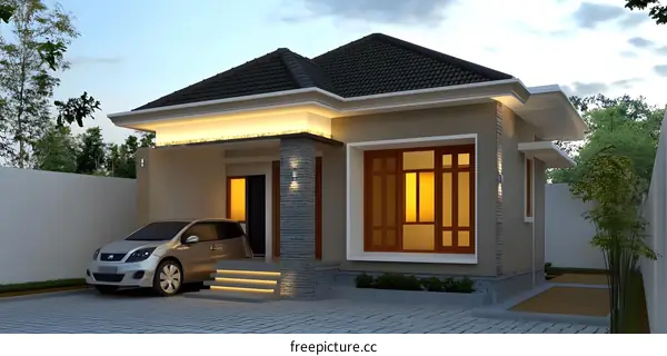 Modern House Design with Car Parking