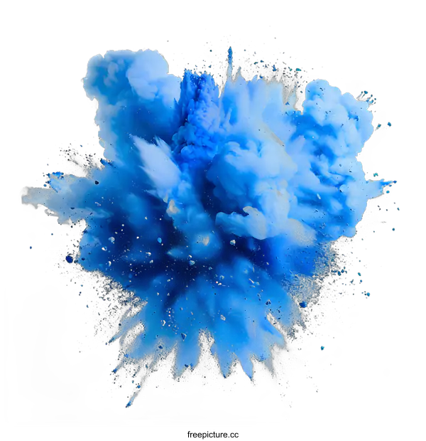 [Transparent Background PNG]Blue powder explosion