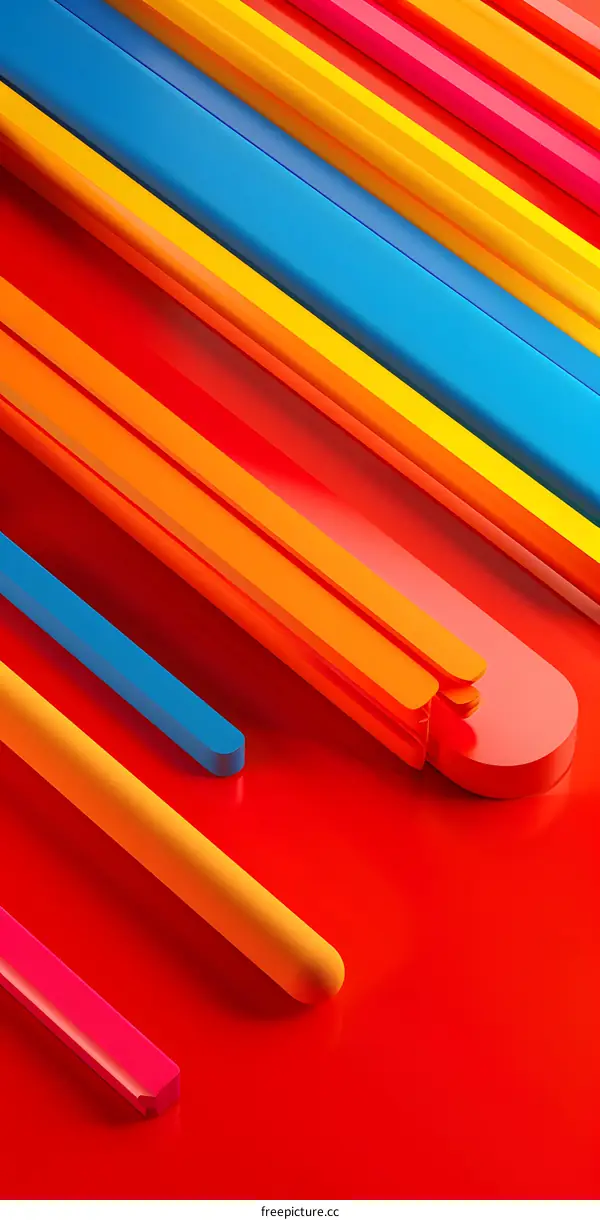 Abstract Colorful 3D Stripes Background
