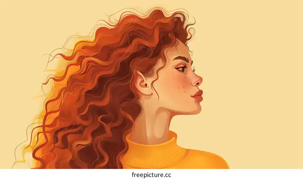 portrait of a redheaded woman in profile