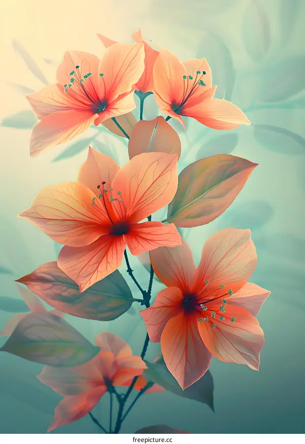 Hand-painted illustrations of various flowers