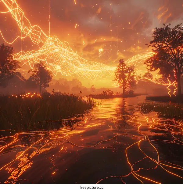 Golden Hour River Landscape