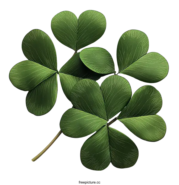 [Transparent Background PNG]Close-up Artistic Clover Leaves Design
