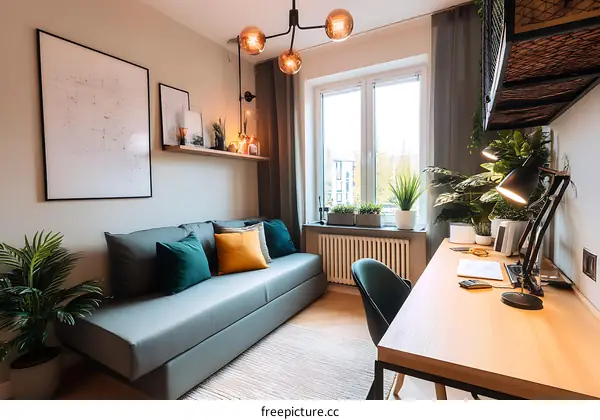 Cozy Home Office with Modern Decor