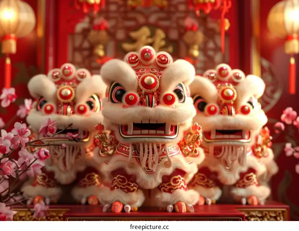 Chinese Lion Dance Performance