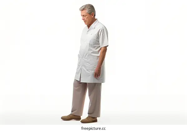 Portrait of a Male Doctor in a White Coat