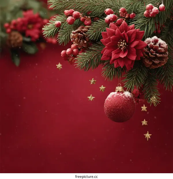 Christmas Decoration Red Ornament Background