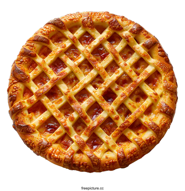 [Transparent Background PNG]A delicious-looking pizza with a lattice top crust.