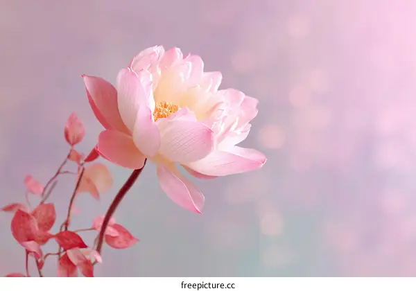 Delicate Pink Lotus Flower in Soft Focus