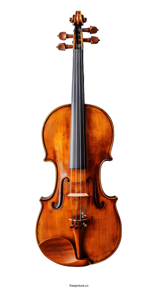 [Transparent Background PNG]An old violin hanging on a white wall