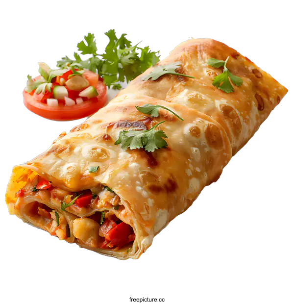 [Transparent Background PNG]Aloo paratha with salad