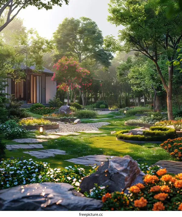 Chinese style garden landscape design renderings