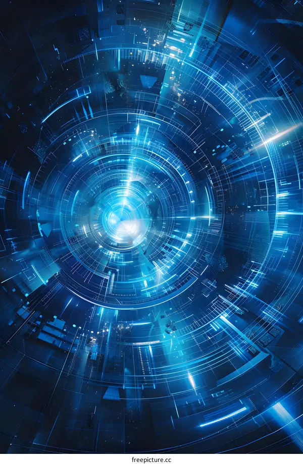 Blue technology vortex illustration