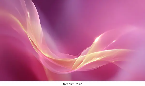 Abstract Flowing Lines in Pink and Gold
