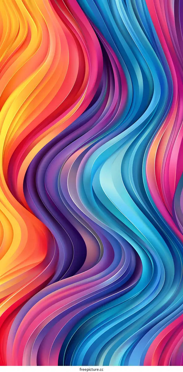 Abstract Background with Colorful Wavy Lines
