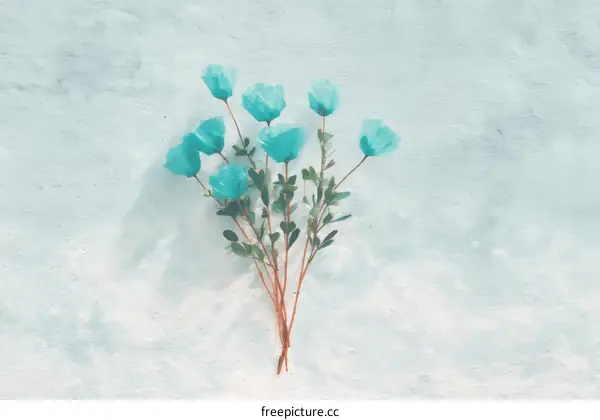 Light Blue Flowers on a Light Blue Background