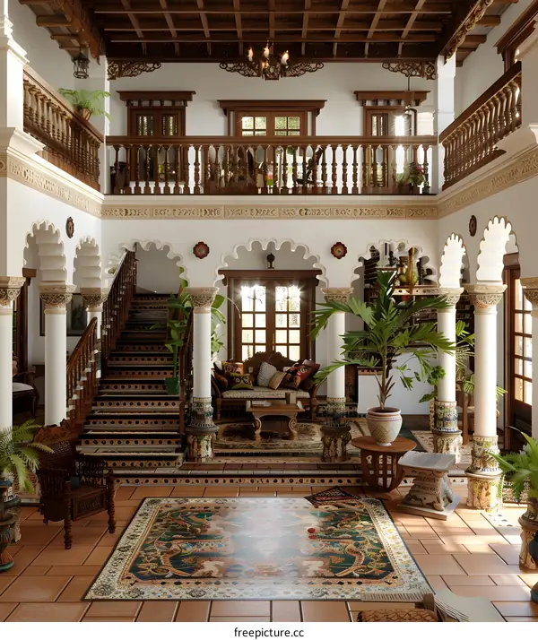 Elegant Spanish Colonial Foyer