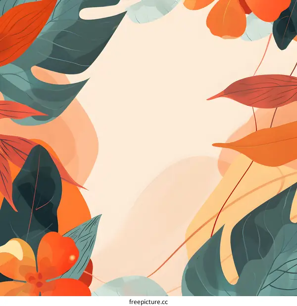 Abstract Floral Illustration with Pastel Colors
